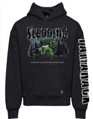 Sledding For Him| Hooded Sweatshirt| Black