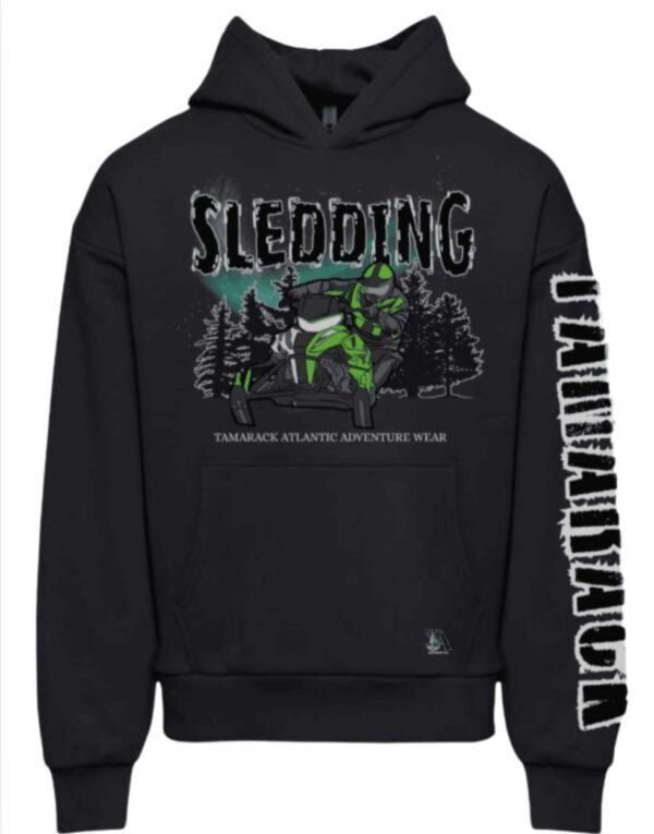 Sledding For Him| Hooded Sweatshirt| Black