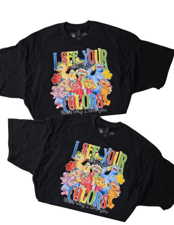 I See Your True Colors Sesame Street Inspired| Gildan Tee| Black