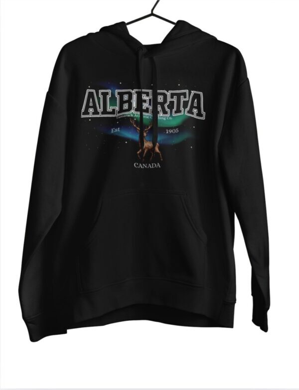 Alberta Varsity Borealis| Hooded Sweatshirt| Black - Image 2