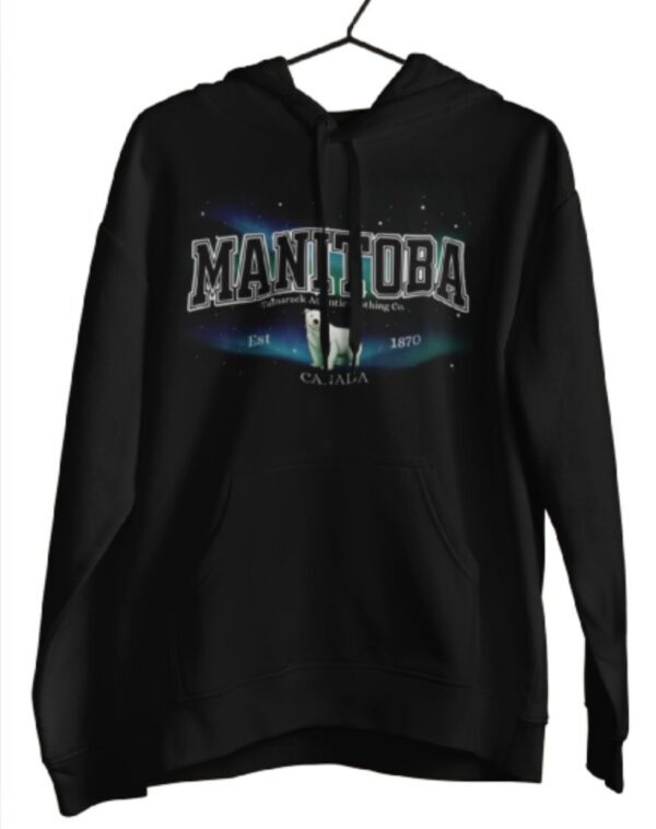 Manitoba Varsity Borealis| Hooded Sweatshirt| Black - Image 2