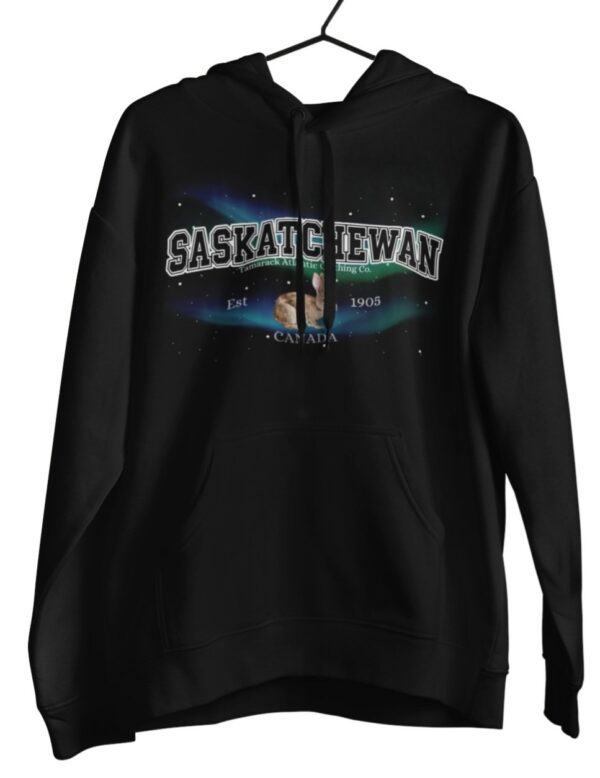 Saskatchewan Varsity Borealis| Hooded Sweatshirt| Black - Image 2