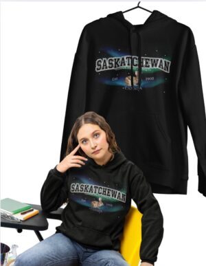 Saskatchewan Varsity Borealis| Hooded Sweatshirt| Black