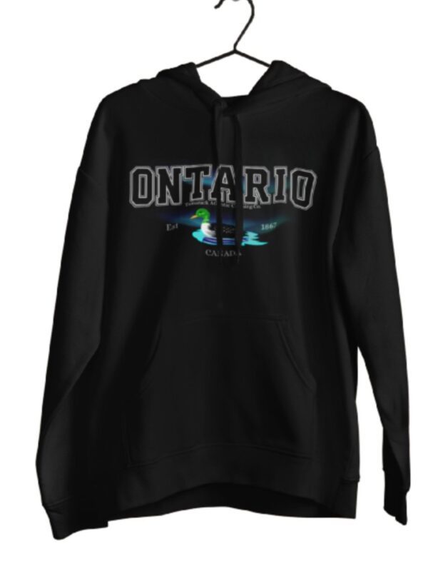 Ontario Varsity Borealis| Hooded Sweatshirt| Black - Image 2