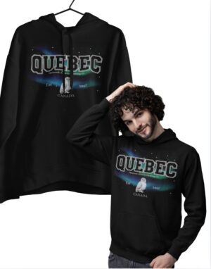 Quebec Varsity Borealis| Hooded Sweatshirt| Black