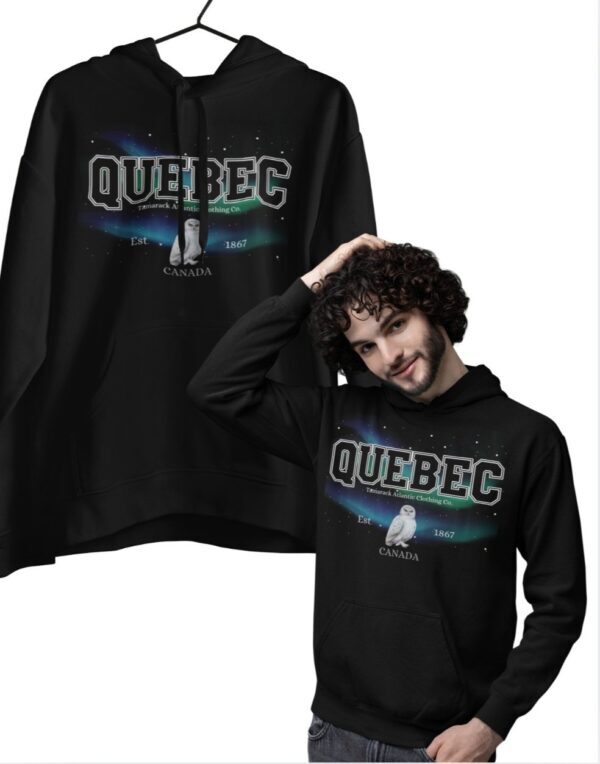 Quebec Varsity Borealis| Hooded Sweatshirt| Black