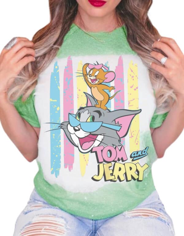 Tom and Jerry Inspired Bleached Tee - Image 2