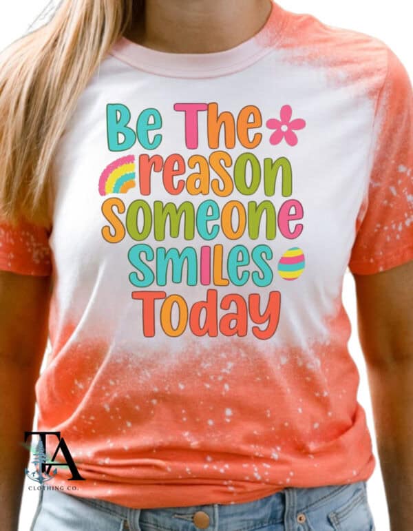 Bee The Reason Someone Smiles Today Bleached Tee| Orange