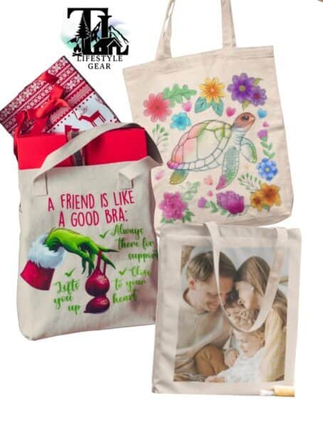 custom canvas tote bag photo gift teacher gift friend christmas design for christmas gifts