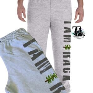 Joggers for outdoor life outdoor themed jogging pants with a tamarack tree ash grey