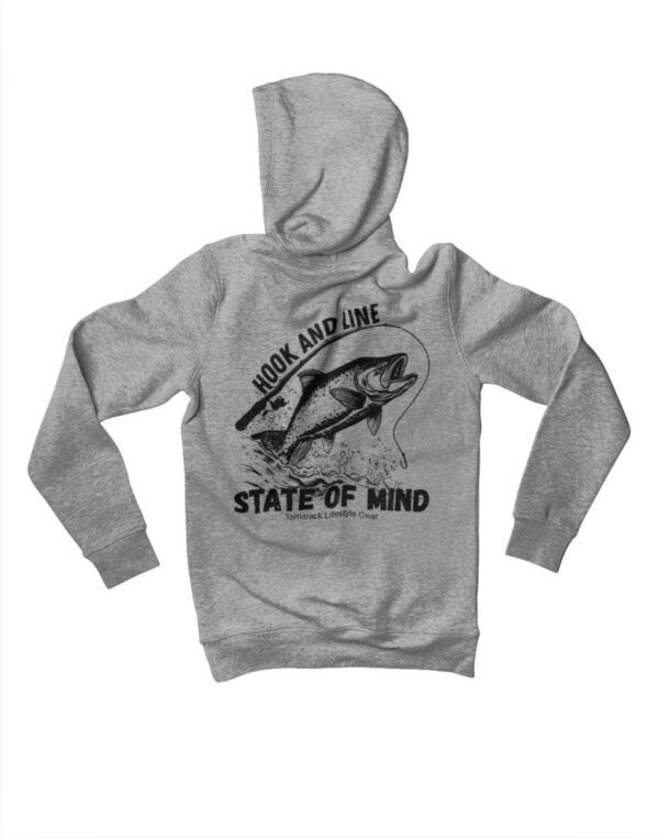 Hook and Line State Of Mind| Hooded Sweatshirt| Sport Grey - Image 4