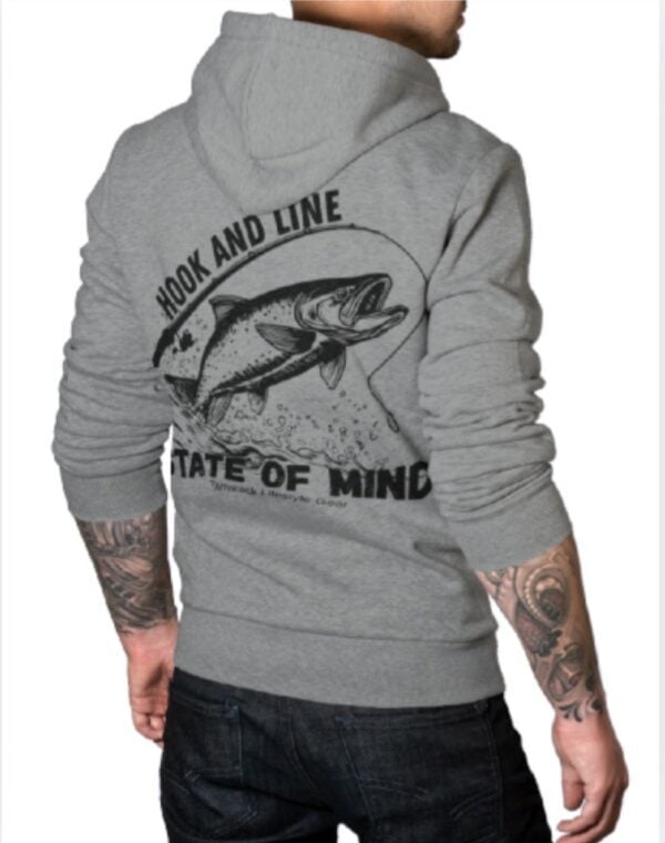 Hook and Line State Of Mind| Hooded Sweatshirt| Sport Grey - Image 3