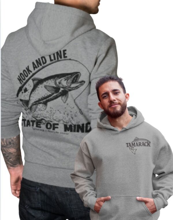 Hook and Line State Of Mind| Hooded Sweatshirt| Sport Grey