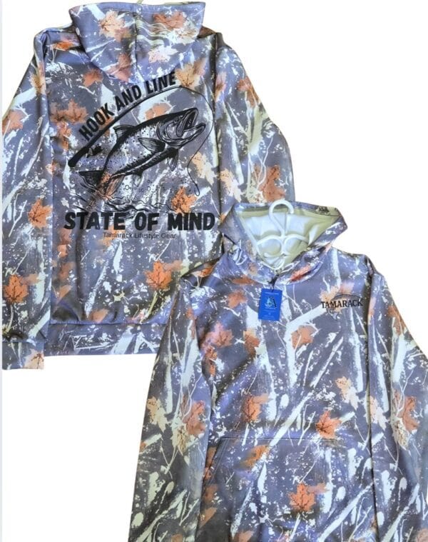 Hook and Line State Of Mind| Woodland Camo| Moisture Wicking Polyester