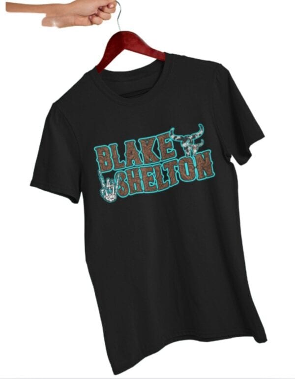 Blake Shelton Blue Western| Gildan Tee| Black