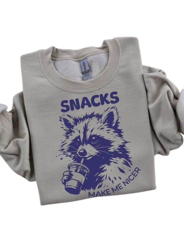 Snacks Make Me Nicer| Crewneck Sweatshirt| Sandstone