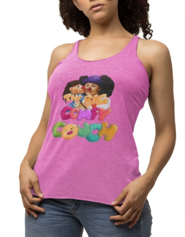 Big Comfy Couch| Racerback Tank| Heather Fuscia