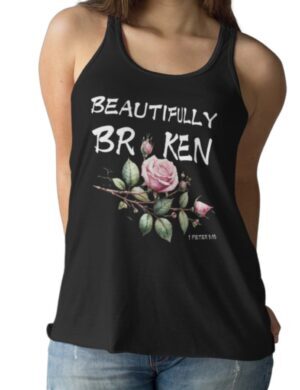 Beautifully Broken| Racerback Tank| Black