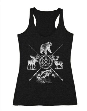 Atlantic Bullseye Logo| Racerback Tank| Black