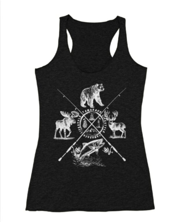 Atlantic Bullseye Logo| Racerback Tank| Black