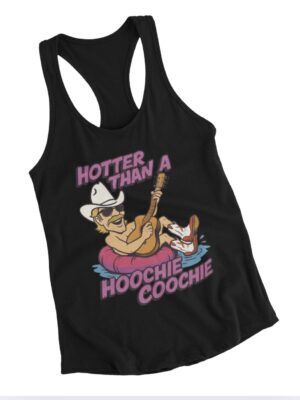 Hotter Than A Hoochie Coochie| Racerback Tank| Black