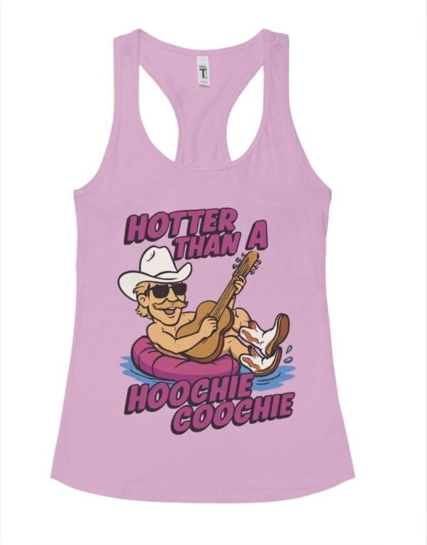 Hotter Than A Hootchie Cootchie| Next Level Racerback Tank| Lilac
